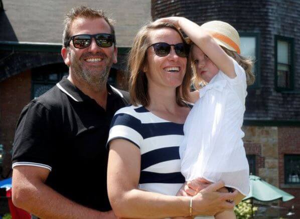 Benoit Bertuzzo with his wife, Justine Henin and daughter, Laile.